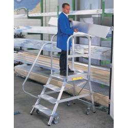 Plošinový žebřík jednostranný 8 hliníkových schodů vlnitý • Vtools.cz