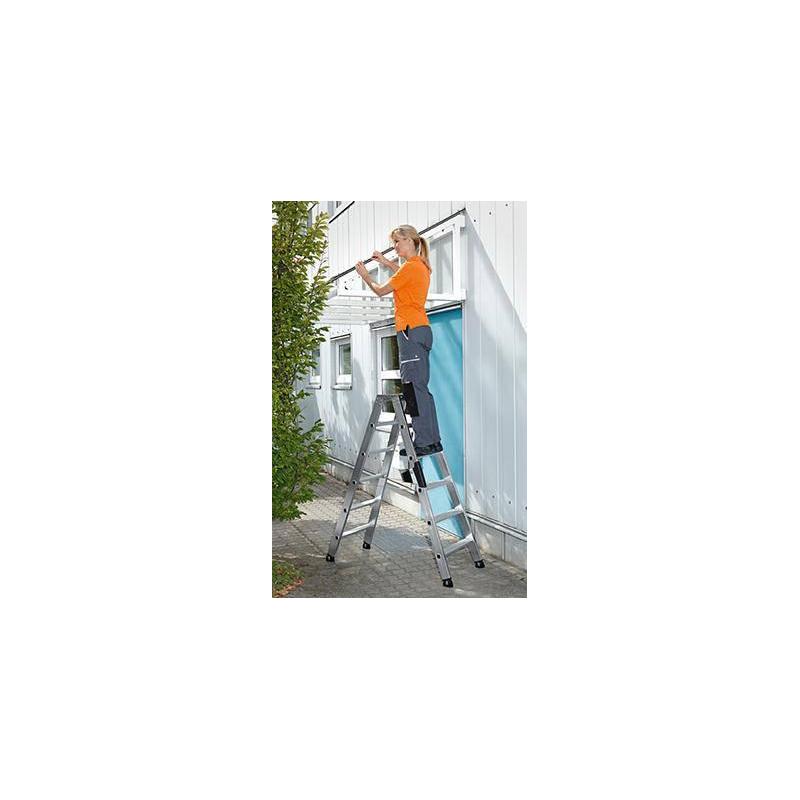 GÜNZBURGER Hliníkový žebřík se stupni 2x6 schodů na obou stranách 40212 • Vtools.cz