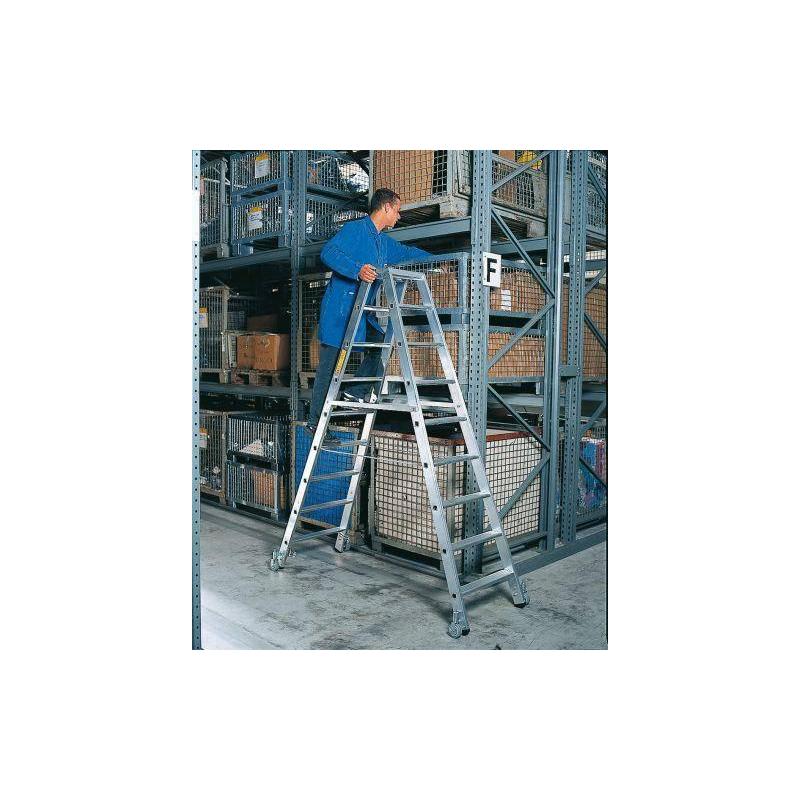 Žebřík GÜNZBURGER - Hliníkové schůdky, rolovací 2 x 10 schodů • Vtools.cz