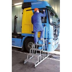 GÜNZBURGER Hliníková pracovní plošina 5 schodů se zábradlím, pevná • Vtools.cz