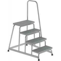 Hliníková pracovní plošina R13 pevná se zábradlím 4 schody • Vtools.cz