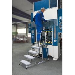 Hliníková pracovní plošina R13 pevná se zábradlím 5 schodů • Vtools.cz