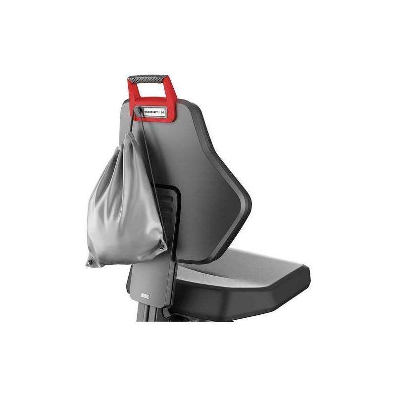 Pracovní židle s kolečky Supertec - červené madlo • Vtools.cz