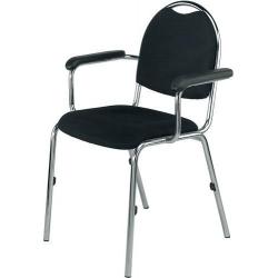 Kovová židle antracitová 4 nohy s područkami • Vtools.cz