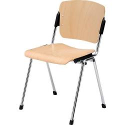 Stohovací židle kulatá trubka chrom-buk • Vtools.cz