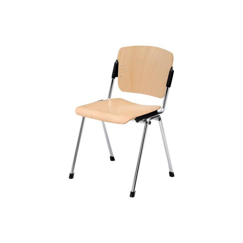 Stohovací židle kulatá trubka chrom-buk • Vtools.cz