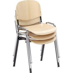 Stohovací židle oválná trubka alusilver/buk • Vtools.cz