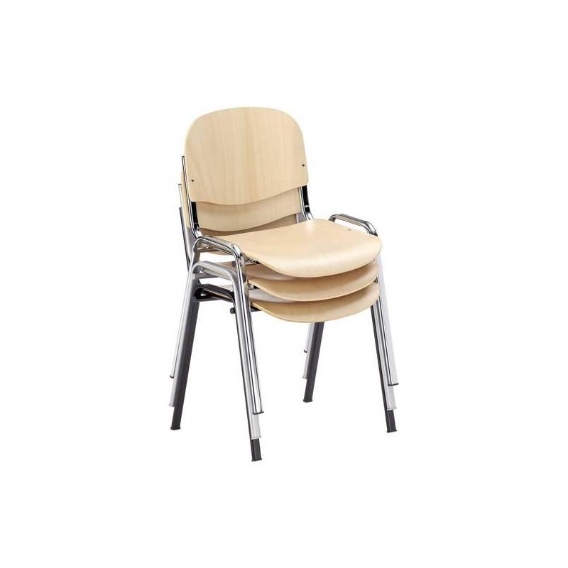 Stohovací židle oválná trubka alusilver/buk • Vtools.cz