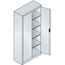 Skříň na nářadí a materiál s výklopnými dveřmi, 1950x930x400 mm, 7035/5012 • Vtools.cz