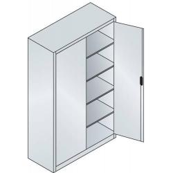 Skříň na nářadí a materiál s výklopnými dveřmi, 1950x1200x500 mm, 7035/5012 • Vtools.cz