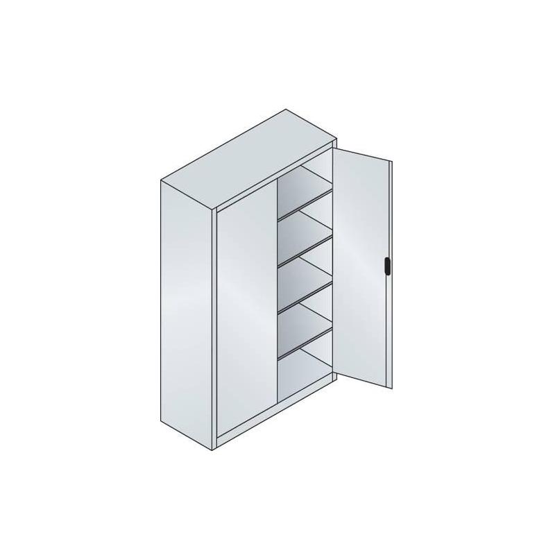 Skříň na nářadí a materiál s výklopnými dveřmi, 1950x1200x500 mm, 7035/5012 • Vtools.cz