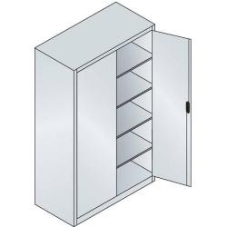 Skříň na nářadí a materiál s výklopnými dveřmi, 1950x1200x600 mm, 7035/5012 • Vtools.cz