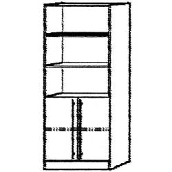 Kombinovaný policový regál 4 FB šedý/javor š 80 cm • Vtools.cz