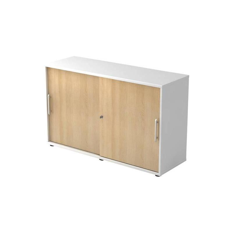 Šatní skříň s posuvnými dveřmi 1200x400x748 bílá/dub • Vtools.cz