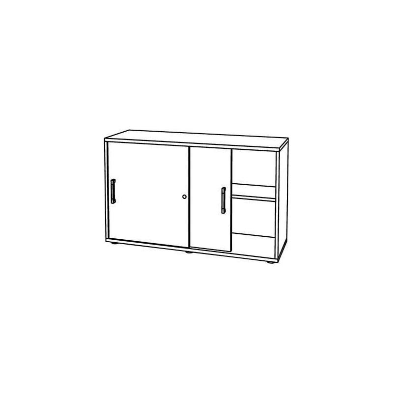 Šatní skříň s posuvnými dveřmi 1200x400x748 bílá/dub • Vtools.cz
