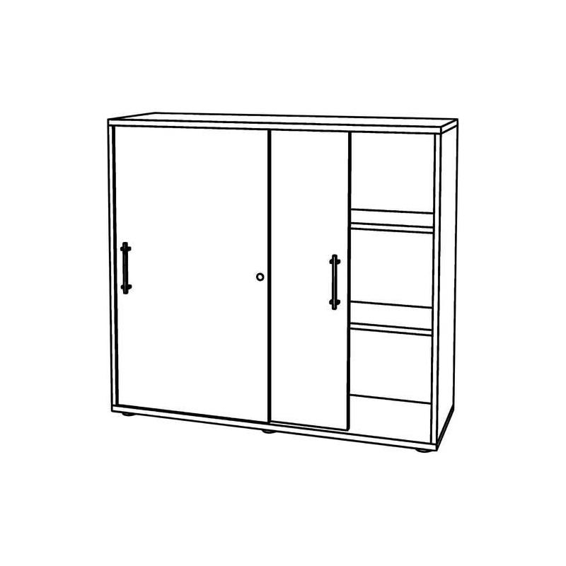 Šatní skříň s posuvnými dveřmi 1200x400x1100 bílá/dub • Vtools.cz