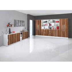 Skříňka šedá/javor 2004x800x420 mm se skleněnými dvířky • Vtools.cz