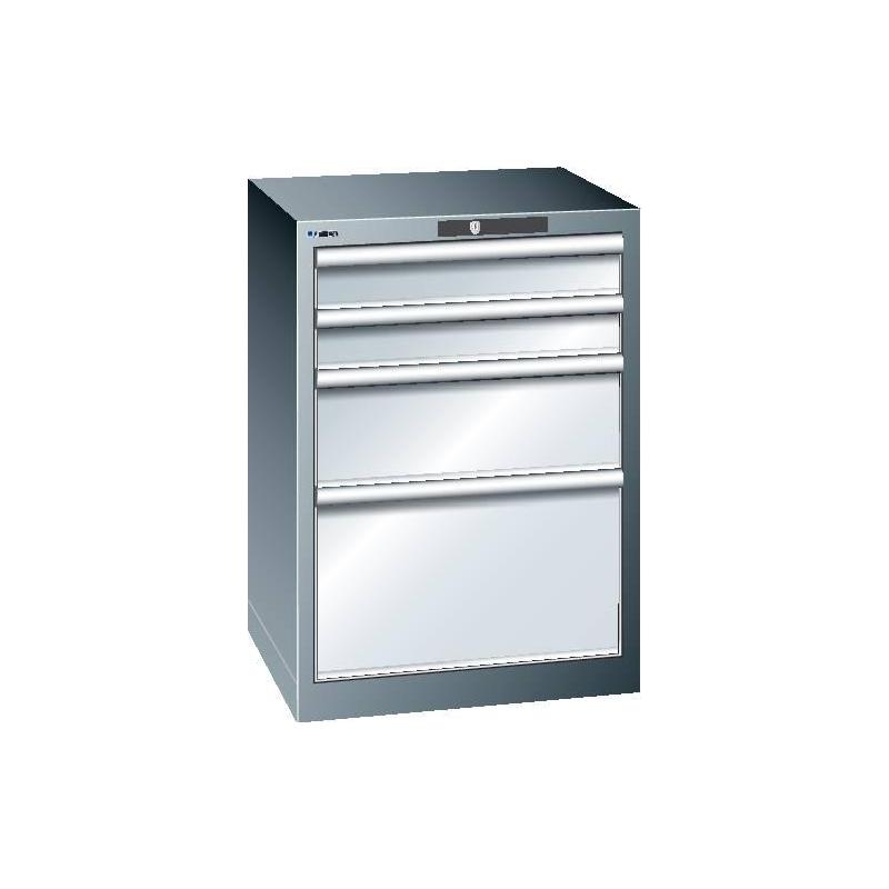 LISTA Zásuvková skříňka 2736E šedá H800 mm 4SL 75 KeyLock RAL7035 • Vtools.cz