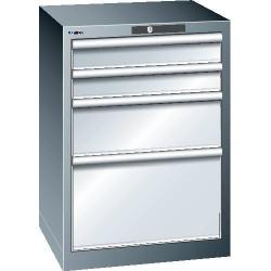 LISTA Zásuvková skříňka 2736E lg/lb H800 mm 4SL 75 KeyLock RAL7035/RAL5012 • Vtools.cz