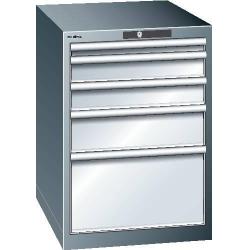 LISTA Zásuvková skříňka 2736E šedá H800 mm 5SL 75 KeyLock RAL7035 • Vtools.cz