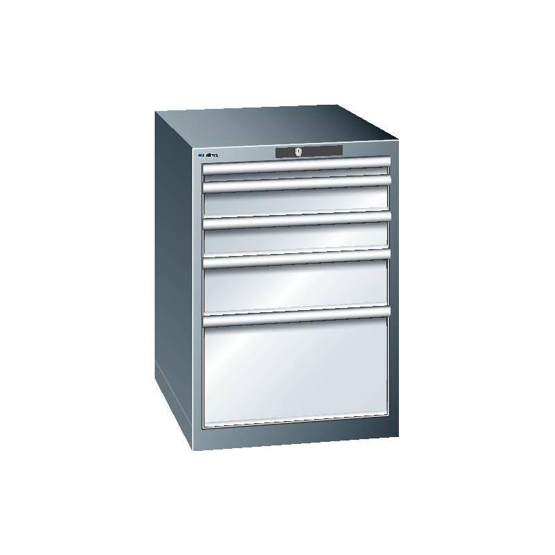 LISTA Zásuvková skříň 2736E modrá H800 mm 5SL 75 KeyLock RAL5012 • Vtools.cz