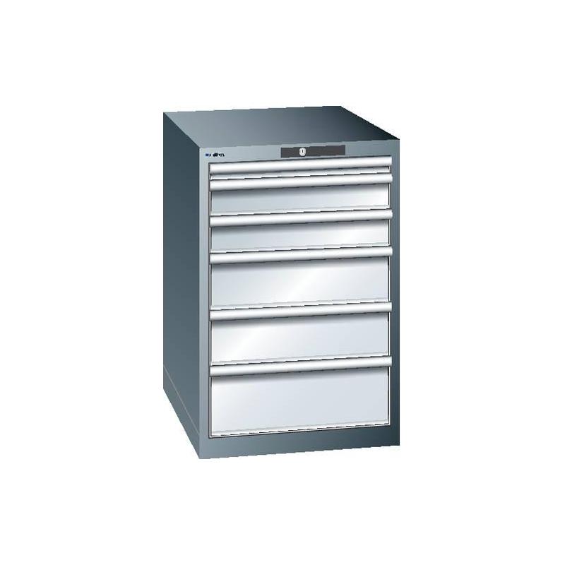 LISTA Zásuvková skříňka 2736E šedá H850 mm 6SL 75 KeyLock RAL7035 • Vtools.cz