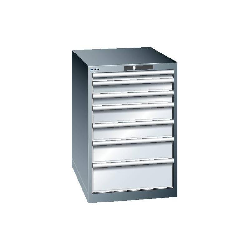 LISTA Zásuvková skříňka 2736E šedá H850 mm 7SL 75 KeyLock RAL7035 • Vtools.cz