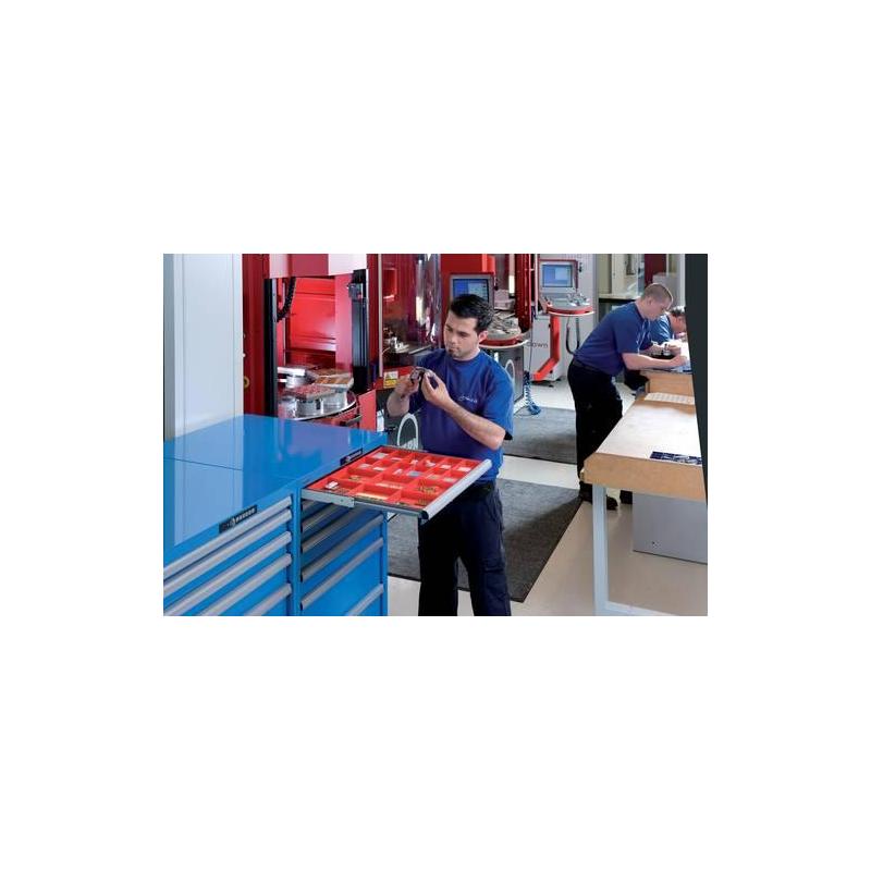 LISTA Zásuvková skříňka 2736E gm/lg H723 mm 4SL 75 Klíč NCS S 6502-B/RAL7035 • Vtools.cz