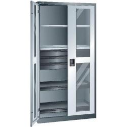 Skříňka s výklopnými dveřmi LISTA šedá 1000x580x1950 SF KeyLock S RAL7035 • Vtools.cz