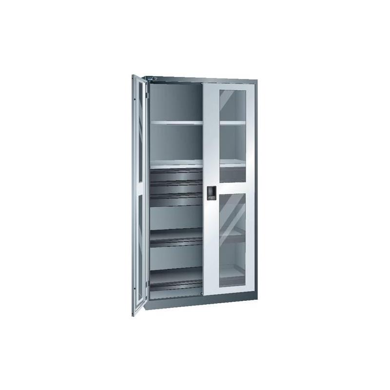 Skříňka s výklopnými dveřmi LISTA šedá 1000x580x1950 SF KeyLock S RAL7035 • Vtools.cz