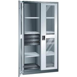 Skříňka s výklopnými dveřmi LISTA šedá 1000x580x1950 SF KeyLock S RAL7035 • Vtools.cz