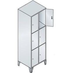 C+P skříňka FB 300 mm s nohami V1850xŠ610 mm, RAL 7035/7035, 2x3 přihrádky • Vtools.cz