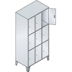 C+P Skříňka FB 300 mm s nohami V1850xŠ900 mm, RAL 7035/7035, 3x3 přihrádky • Vtools.cz