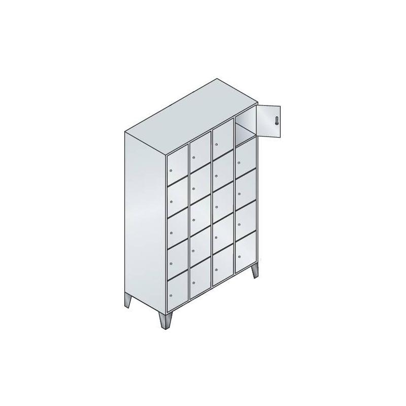 C+P skříňka FB 300 mm s nohami V1850xŠ1190 mm, RAL 7035/7035, 4x5 přihrádek • Vtools.cz