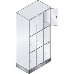 C+P skříňka FB 300 mm s podstavcem V1800xŠ900 mm, RAL 7035/7035, 3x3 přihrádky • Vtools.cz