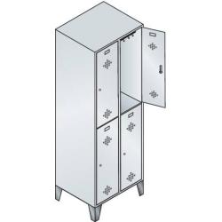 CP Šatní skříňka dvojitá s nožičkami Classic 1850x610x500, 2x2 oddělení 7035/7035 • Vtools.cz