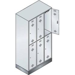 CP Šatní skříňka, dvojitá Base Classic 1800x900x500, 3x2 přihrádky 7035/7035 • Vtools.cz