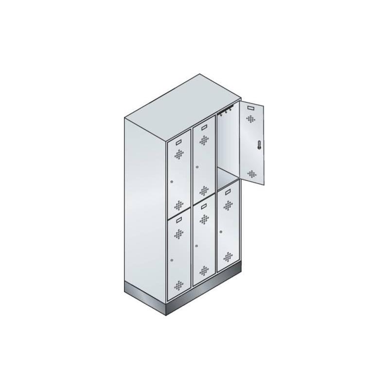 CP Šatní skříňka, dvojitá Base Classic 1800x900x500, 3x2 přihrádky 7035/7035 • Vtools.cz