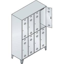 CP Šatní skříňka, dvojitá, s nožičkami Classic 1850x1190x500,4x2 dept. 7035/7035 • Vtools.cz