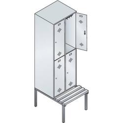 Šatní skříňka 2 přihrádky 300 mm sed. 7035/7035 • Vtools.cz