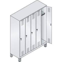 Šatní skříň 5 přihrádek 1850x1480x500 mm 7035/7035 • Vtools.cz