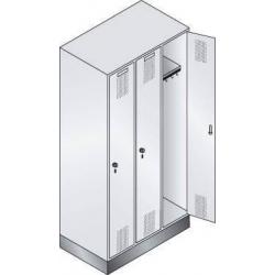 Šatní skříň 3 oddělení 1800x900x500 mm 7035/7035 • Vtools.cz