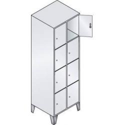 C+P skříňka FB 300 mm s nohami V1850xŠ610 mm, RAL 7035/5012, 2x4 přihrádky • Vtools.cz