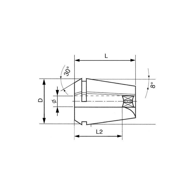 Upínací kleština s vnitřním čtyřhranem ER20-5,5x4,3 • Vtools.cz