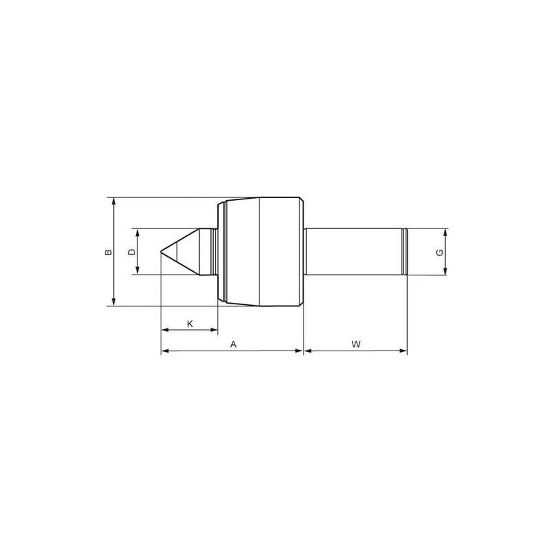 Otočný centrovací hrot K108HZA 32 mm Röhm • Vtools.cz