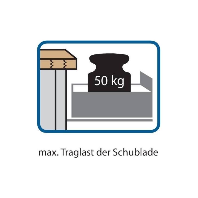 Pracovní stůl ANKE model 59 - 1500 mm 2 závěsné zásuvky, 1 police, D 400 mm • Vtools.cz