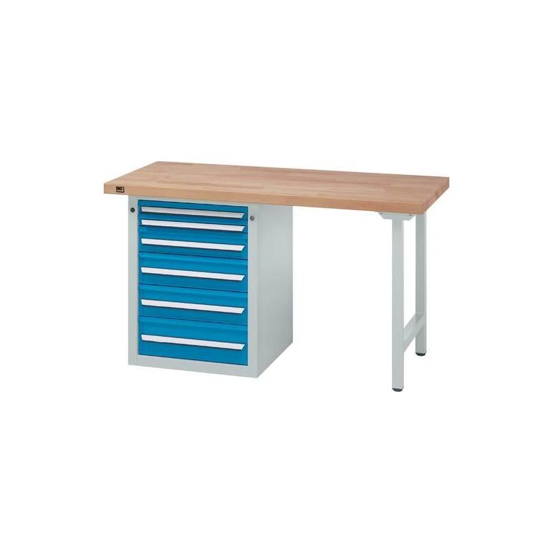 Stůl pracovní kombinovaný Format šedomodrý 1500x700x50 mm 3zásuvky • Vtools.cz