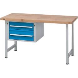 Stůl pracovní kombinovaný Format šedomodrý 1500x700x40 mm 2zásuvky • Vtools.cz