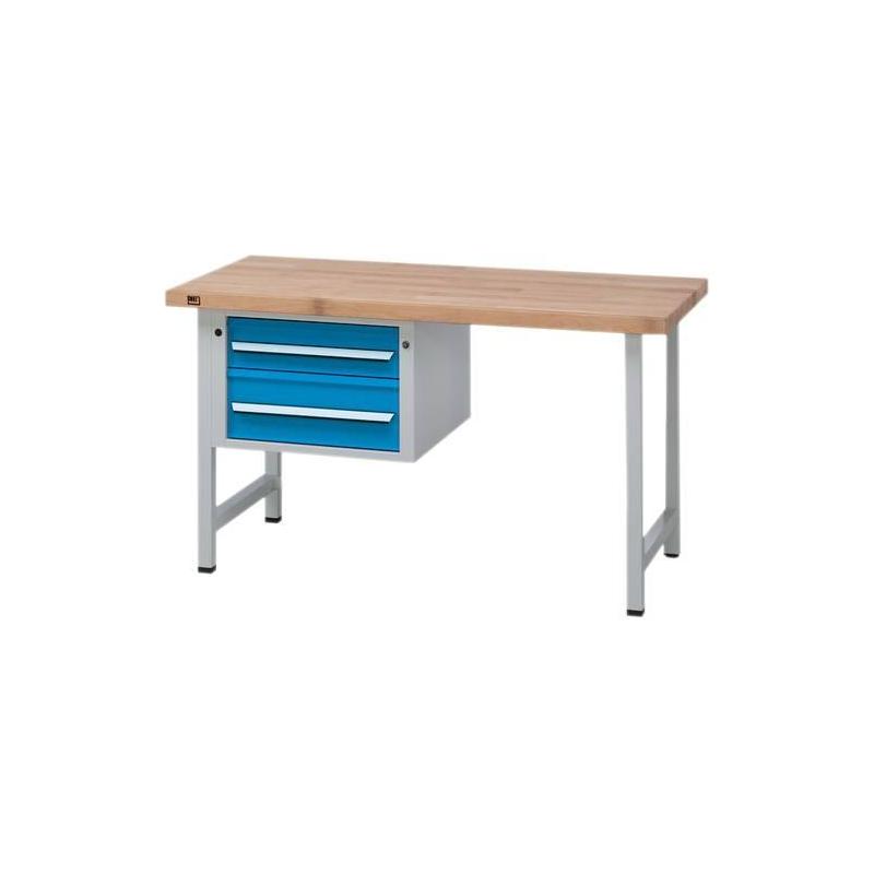 Stůl pracovní kombinovaný Format šedomodrý 2000x700x50 mm 2zásuvky • Vtools.cz