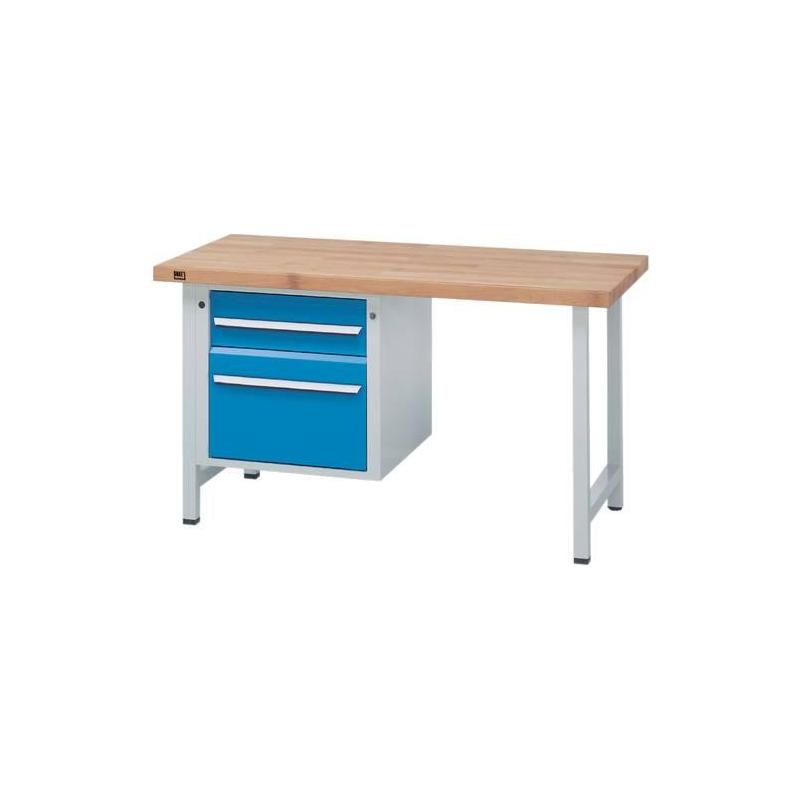 Stůl pracovní kombinovaný Format šedomodrý 2000x700x40 mm 2zásuvky • Vtools.cz